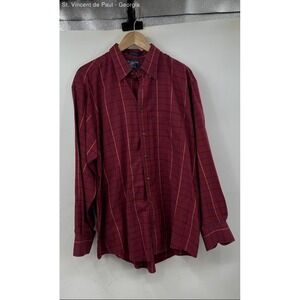 Burberrys Long Sleeve Button Down Shirt Men's XL Red Made In USA